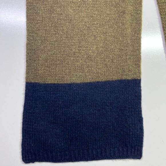 GAP Men's Lambs' Wool Nylon Blend Colorblock Scarf  Grey Green Blue - Picture 7 of 7